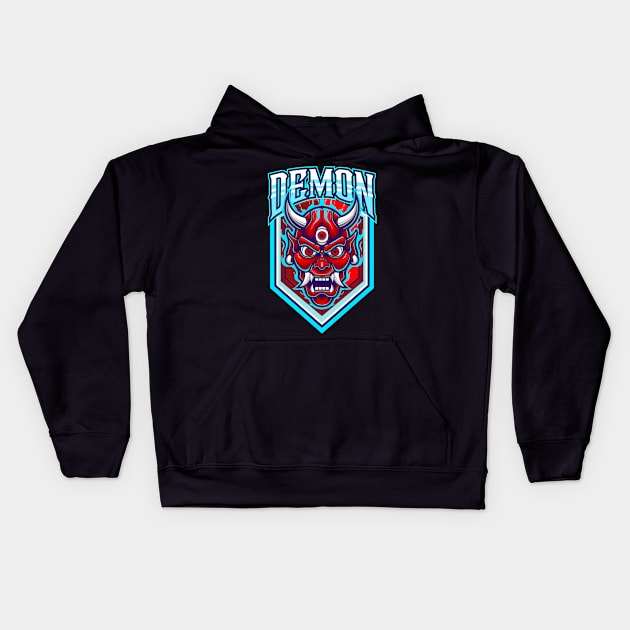 Devil Mask Esport 4.4 Kids Hoodie by Harrisaputra